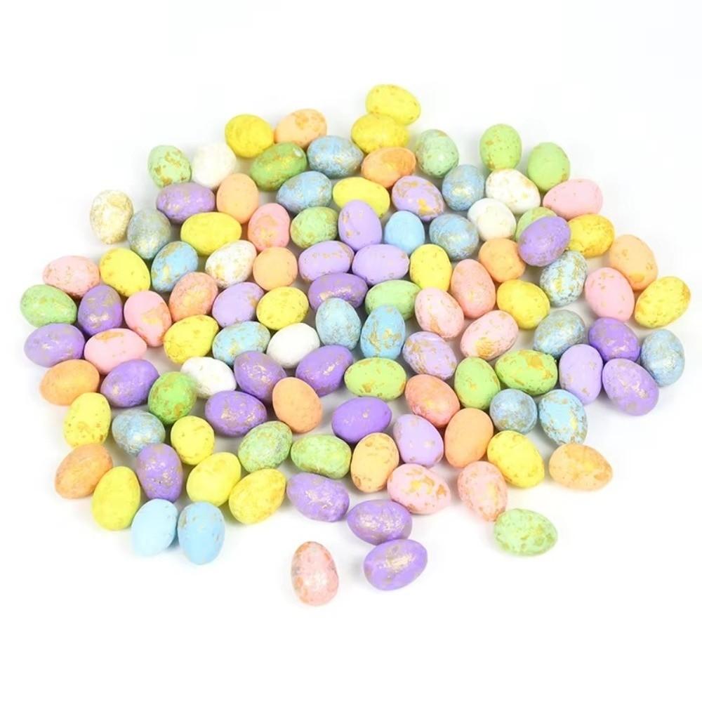 50/100Pcs New Speckled Foam Easter Eggs Painted Colorful Fake Foam Eggs Hanging Egg Ornaments Painted Bird Eggs Party Supplies