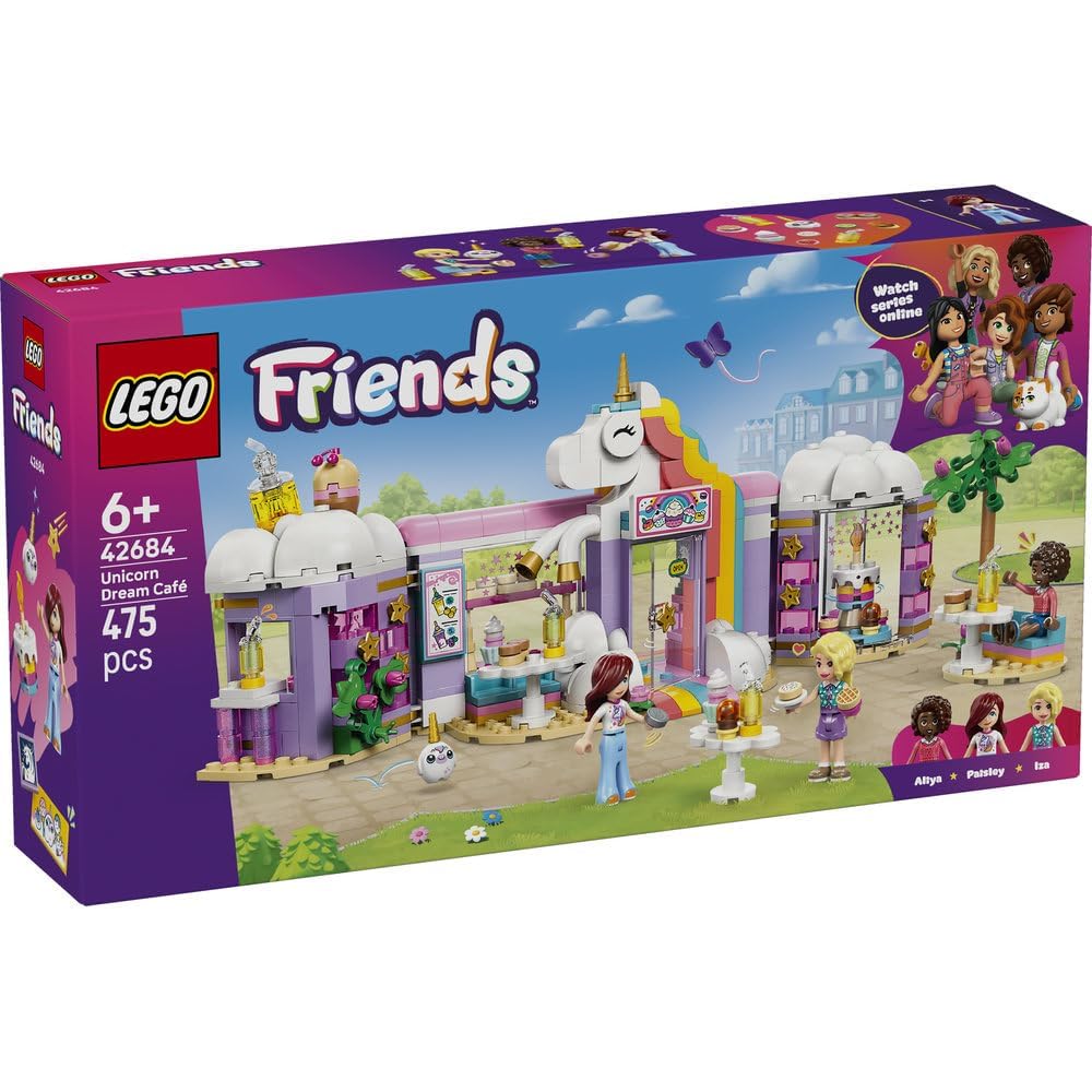 LEGO Friends Unicorn Caf Building Set 42684 for Kids Age 6+ with Educational Blocks and Play Accessories