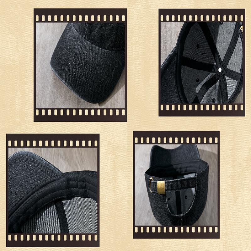 Cotton Trendy Retro Design Denim Baseball Cap Men's and Women's Fashion Luxury Outdoor Golf Sports Travel Cycling Soft Top Hat