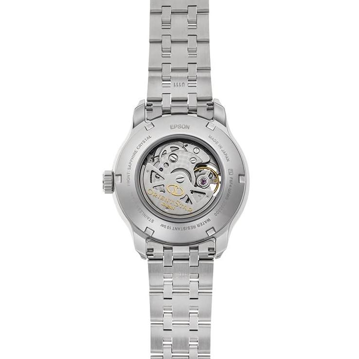 [ORIENT STAR] Мужские автоматические часы с открытым сердцем, многослойные, скелетон, сделано в Японии, гарантия 2 года, светло-голубые RK-AV0B08L
