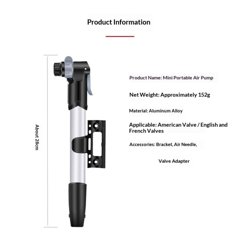 Portable Mini Bike Pump With Bracket Hand Cycling Mountain Bike Air Pump Bicycle Tire Inflator Bicycle Parts 1Pc