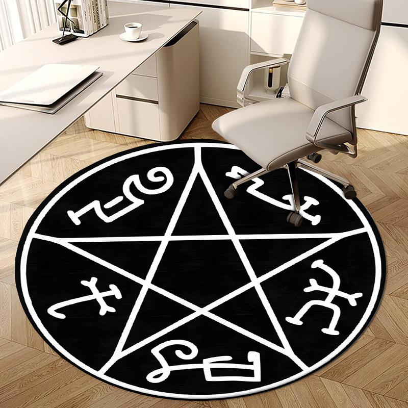 1pc Carpet Chair Mats Pentagram Symbol Perfect for Decorating Chairs, Polyester Carpet, for Living Room.YDT633