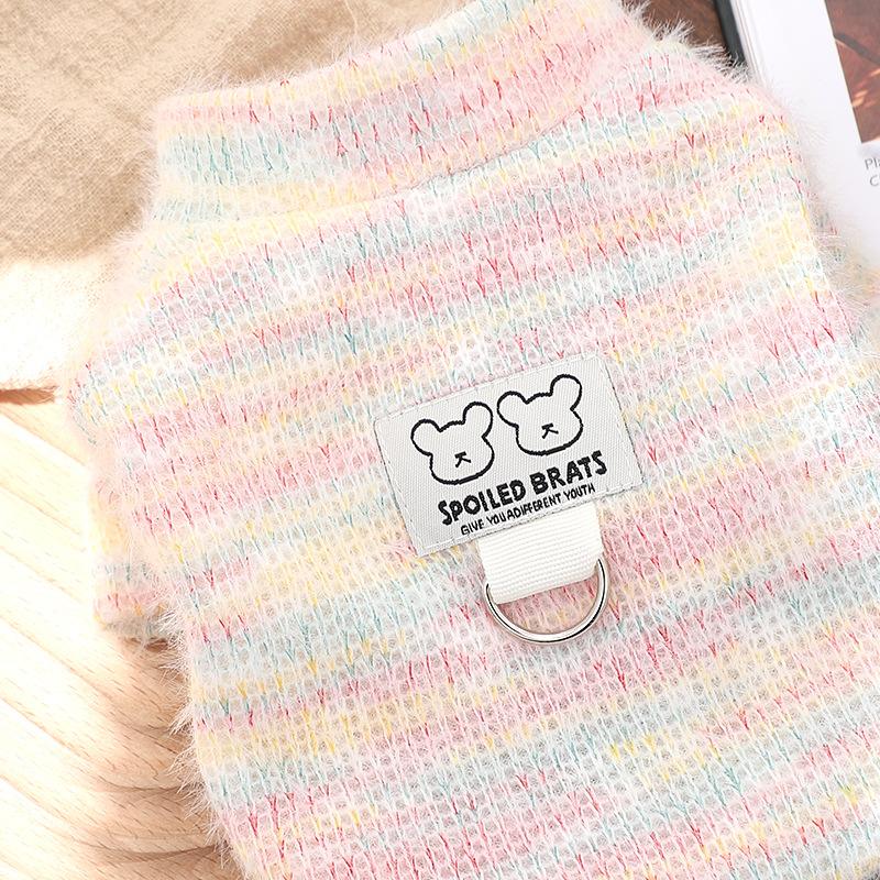 Direct dog winter clothes can be towed sweater Teddy dog walking special warm and comfortable winter clothes