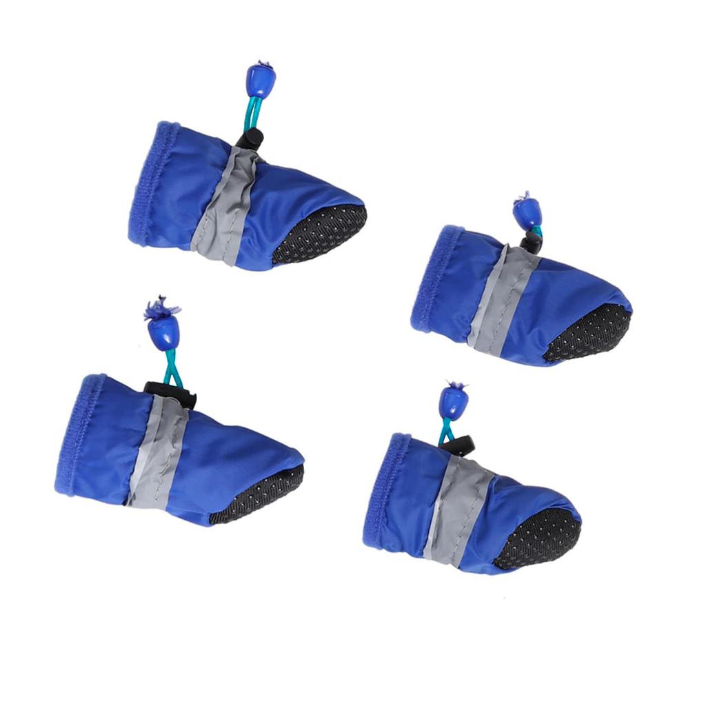 Dog Boots Waterproof Puppy Shoes: 4Pcs Anti- Slip Dogs Boots Paw Protector Walking Pet Booties for Small Medium Dogs Blue