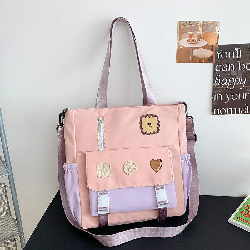 Большая вместительная студенческая сумка, портативная сумка через плечо, милая женская сумка через плечо