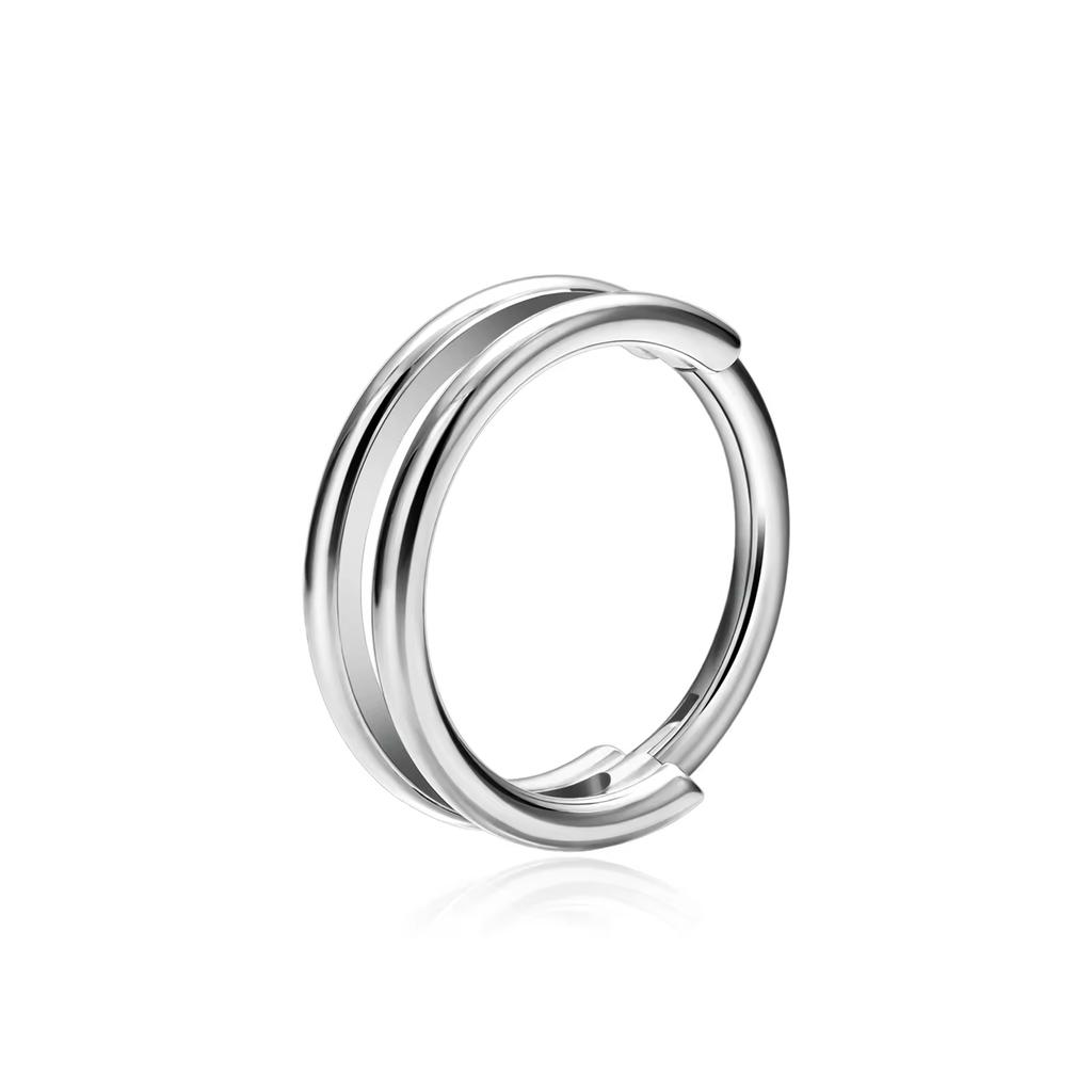 Kaishee ASTM F136 Implant Grade Titanium Nose Ring Hinged Clicker Hoop for Body Jewelry Piercing De Titanio Piercing Titan Ring