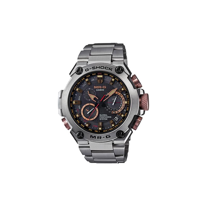 Casio Спортивные часы серии MR-G, прочный механизм, механический механизм, ремешок из нержавеющей стали, японские и корейские часы, мужские часы, MRG-G1000DC-1AER