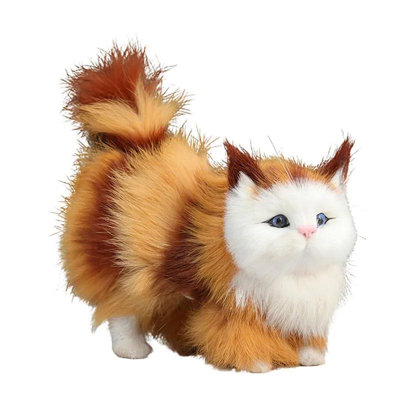 Милые плюшевые игрушки-кошки, мягкие набивные котята, реалистичные животные для детей, девочек, подарок на день рождения, День святого Валентина