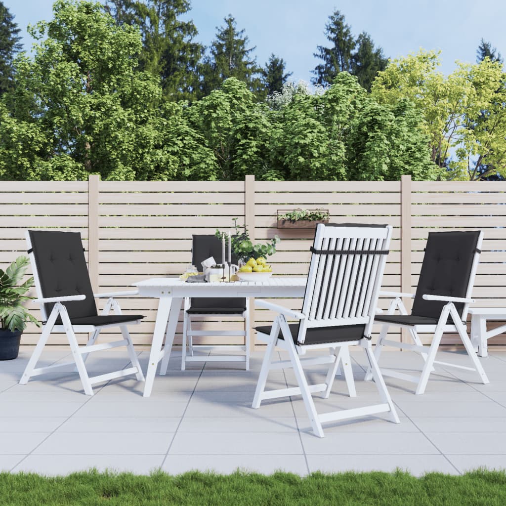 vidaXL Gartenstuhlauflagen für Hochlehner 4 Stk. Schwarz 120x50x3 cm