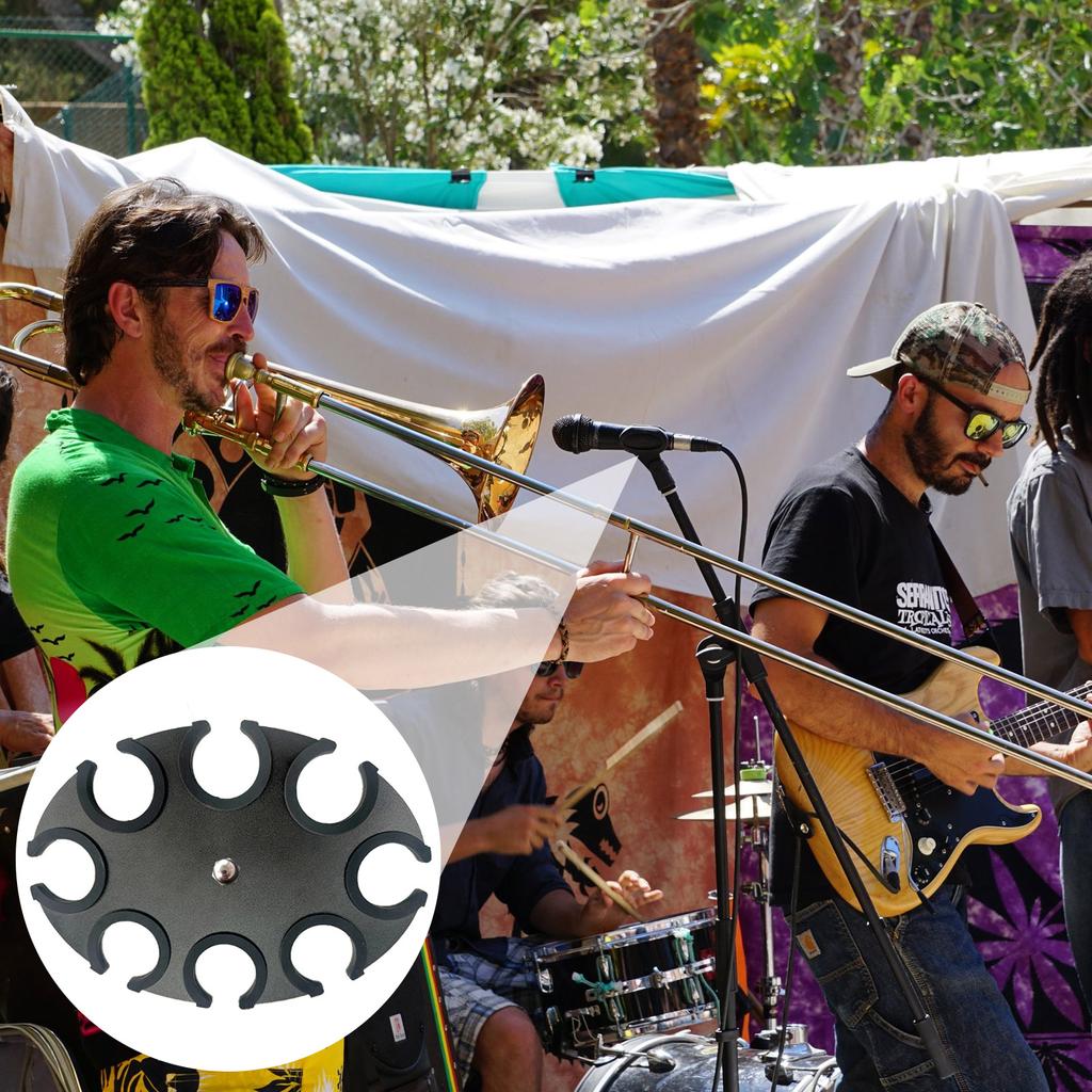 Multi Microphone Holder Organizer Round Shape Mic Storage Stand Tray Equipped with Silicone Sleeve & Mounting Screw