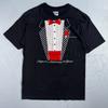 Черная футболка Hanes 80-х VTG с принтом 1980-х, смешная шутка, графика, смокинг, галстук, нарядная