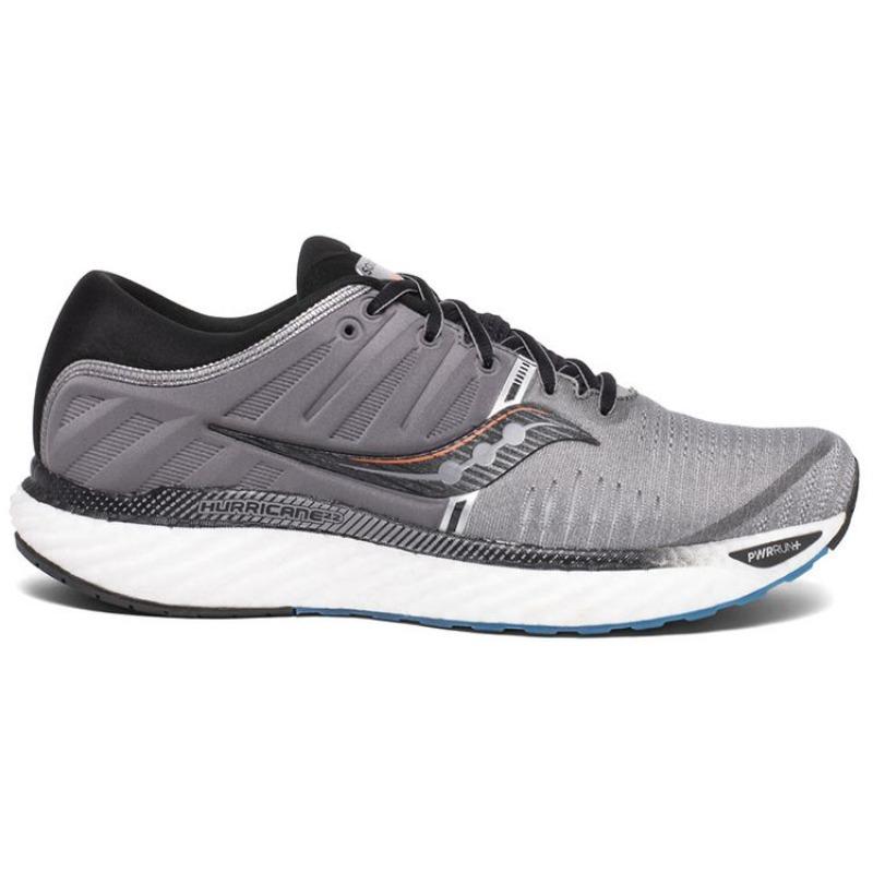 SAUCONY Мужские низкие кроссовки для бега Hurricane 22 серый черный сетчатые поддерживающие амортизирующие легкие S20544-25