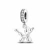 Shiny Zircon Puppy Wolf Charms Dog Claw Bones Clip Beads Safety Chain Pendant Fit Bracelet Women DIY 925 Silver Jewelry