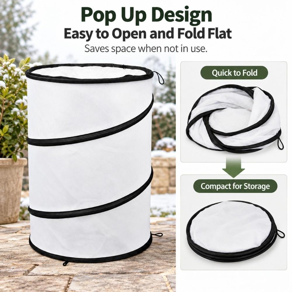Foldable Pop Up Plant Frost Cover Non Woven Winter Plant Protection  Winter Season