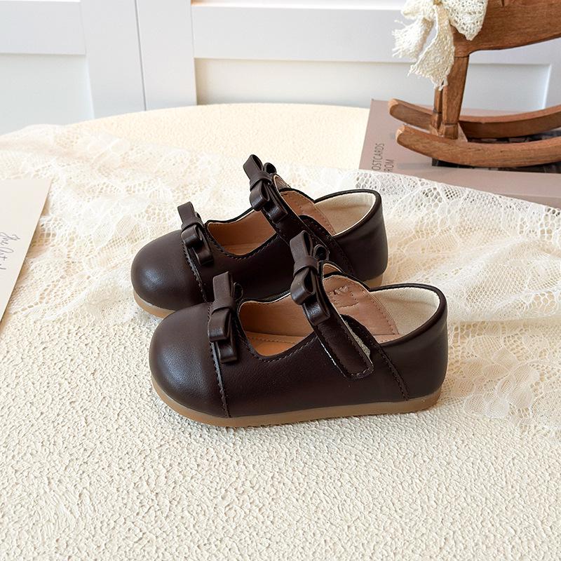 Кожаные туфли Мэри Джейн для девочек - Весна/Осень, Французский и Японский стиль, Мягкая подошва, Для малышей и маленьких девочек