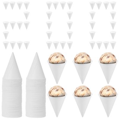 200 шт. Бумажный конусный стаканчик 4,5 унции Штабелируемый Одноразовый Конусный стаканчик для воды Легко чистить Многоцелевые бумажные стаканчики для газированного напитка, мороженого