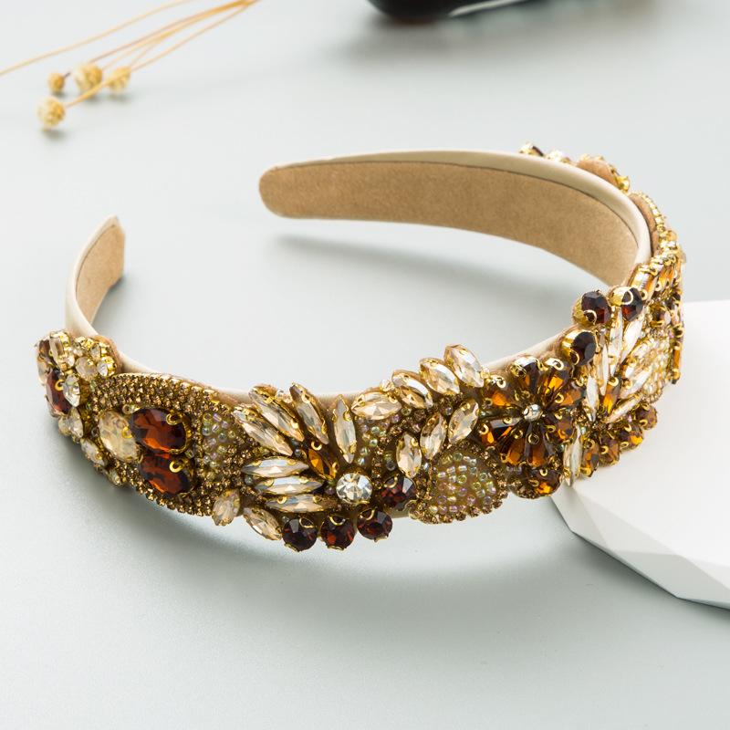 Роскошные барочные красочные блестящие стразовые повязки на голову модные аксессуары для волос женский тренд вечеринка ободок для волос девушка резинка для волос головной убор