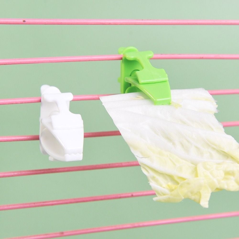 6Pcs Mini Pet Bird Food Clip Plastic Cuttlefish Bone Feeder Bird Cage Food Clamp Bird Cage Use