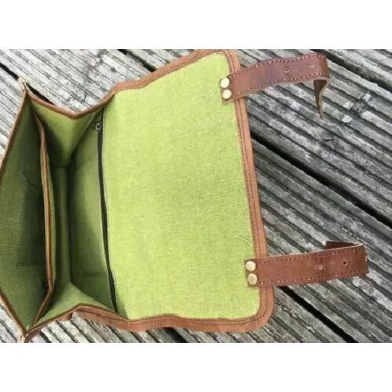 Motorcycle Saddlebags Pouch Brown Leather Two Side Saddle Panniers 2 Bags New