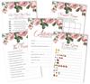 Inkdotpot Floral Theme Bachelorette Party Games Set Bundle of 5 (Activities for 50 Guests) Fun Bridal Shower Games Set