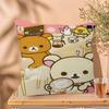 Милая мультяшная аниме наволочка для подушки Rilakkuma, чехол для подушки, декоративная наволочка для дивана в гостиной, домашний декор, на заказ