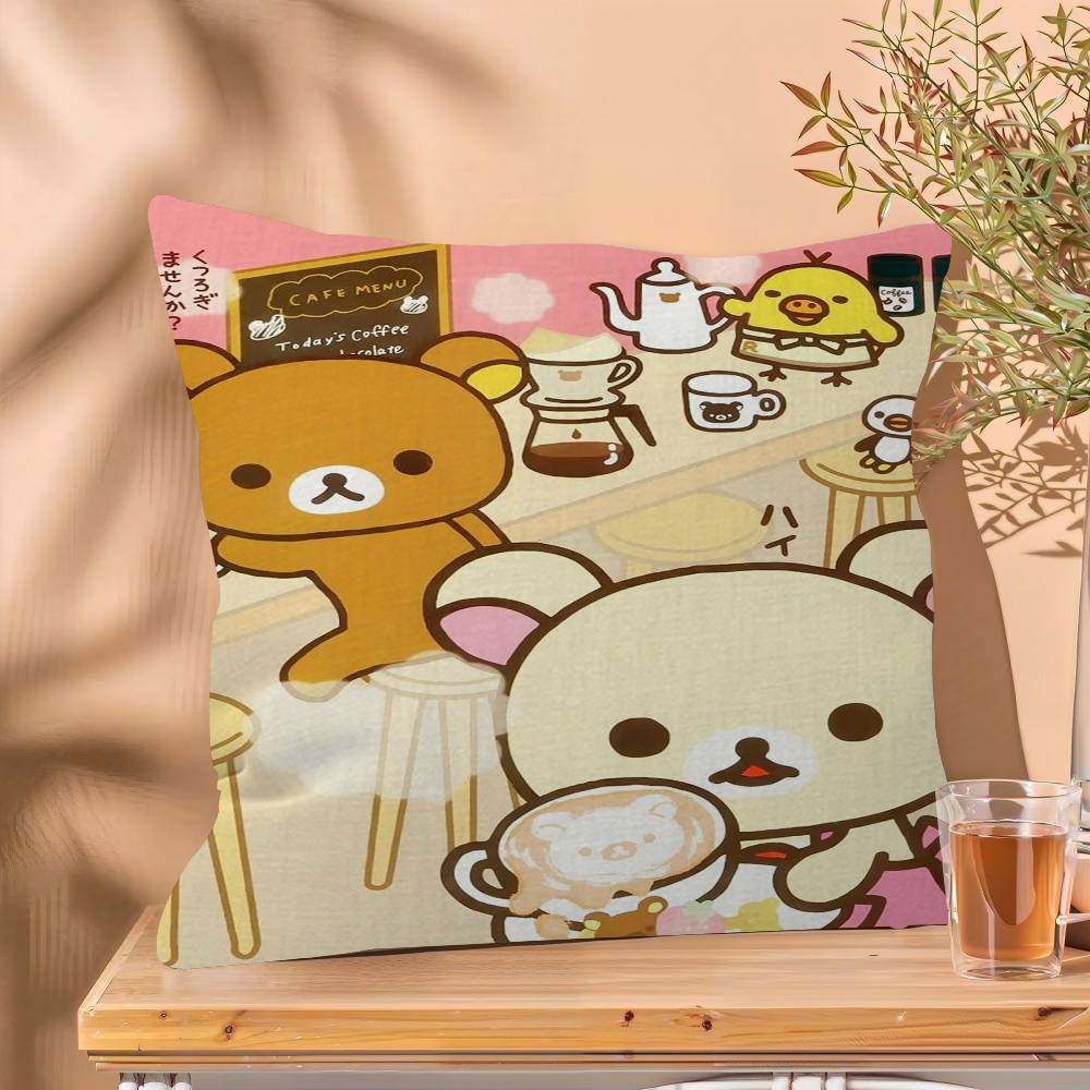 Милая мультяшная аниме наволочка для подушки Rilakkuma, чехол для подушки, декоративная наволочка для дивана в гостиной, домашний декор, на заказ