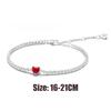 925 silver women's bracelet with adjustable bow, heart-shaped zircon bracelet, fashionable DIY jewelry gift