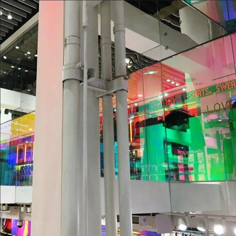 Односторонняя зеркальная радужная оконная пленка, витражное стекло с изображением хамелеона для дома, автомобиля, переливающаяся декоративная оконная тонировочная самоклеящаяся пленка