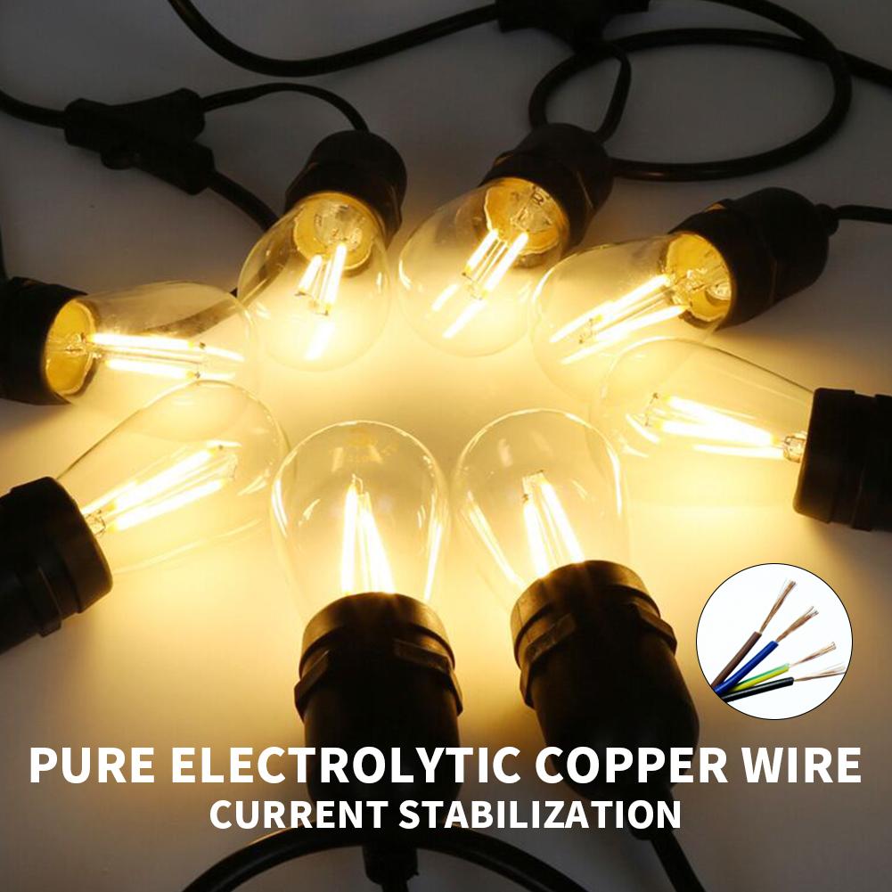 10 больших подключаемых светильников коммерческого класса, водонепроницаемые уличные гирлянды, светодиодные гирлянды, украшения для сада, праздника, свадьбы