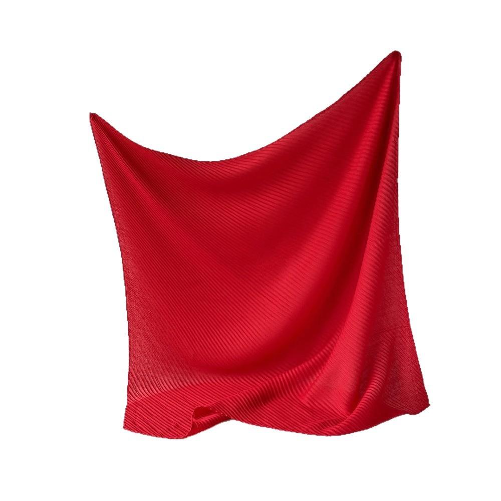 Wrinkled Solid Color Imitation Cotton Linen Scarf Women's Square Scarf European and American Headscarf New Style