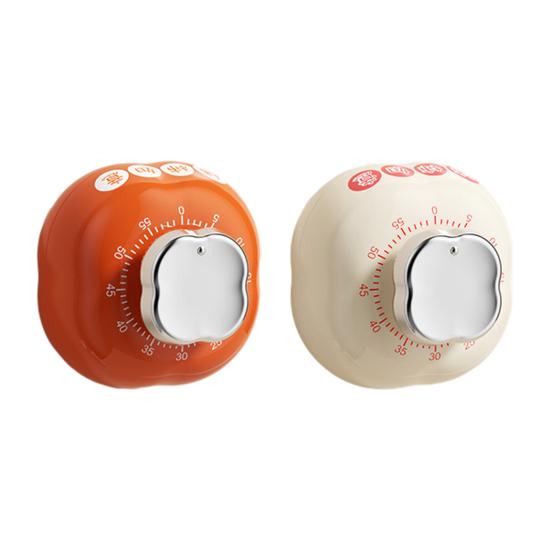 Persimmon Shape Mechanical Kitchen Timer with Magnetic Back Cute Cooking Reminder for Baking Boiling 60-Minute Countdown Loud Ringing Timer