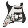 Musiclily Pro-SE ST-DPHA SSS Pre-Wired Pickguard with Alnico 5 Single-Coil Size Humbuckers for Strat Electric Guitar Black Zebra Pickups