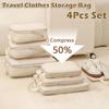 Набор из 4 складных дорожных сумок для хранения одежды с ручкой, упаковочные кубики для багажа, дорожные аксессуары