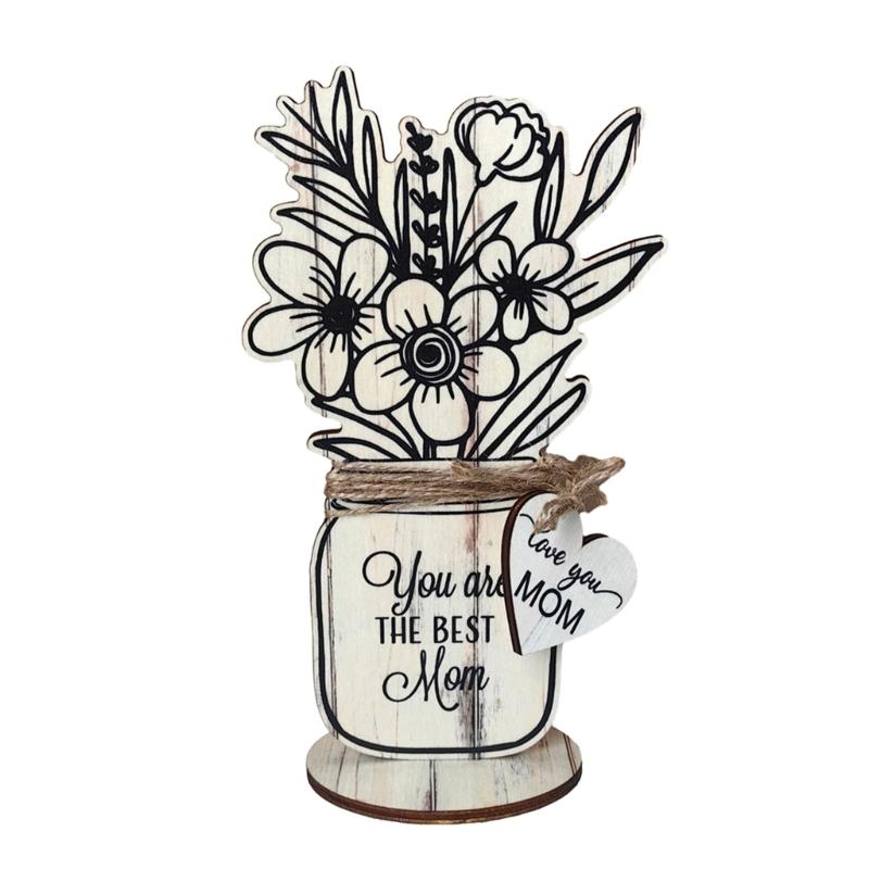 Уникальный настольный деревянный цветок, подставка для стола ко Дню матери, подарок в знак признательности, изысканный подарок, красиво упакованные деревянные настольные украшения