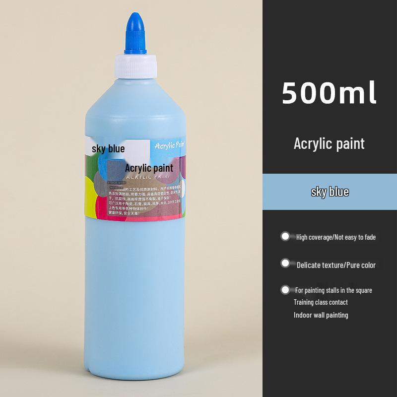 Водостойкая акриловая краска 500 мл - Долговечная, идеально подходит для росписи соломенной шляпы, керамических и гипсовых кукол