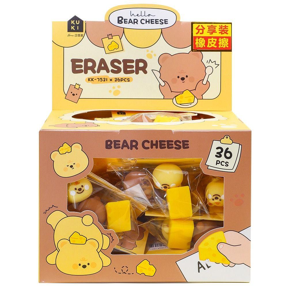 Cheese Bear Panda Fast Food 3D Shape Eraser Pencil Wiping Eraser  Correction Supplies