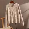 2025 Thick Heavy Gauge Wool Cardigan for Women - Fine Knit Autumn/Winter Sweater Coat