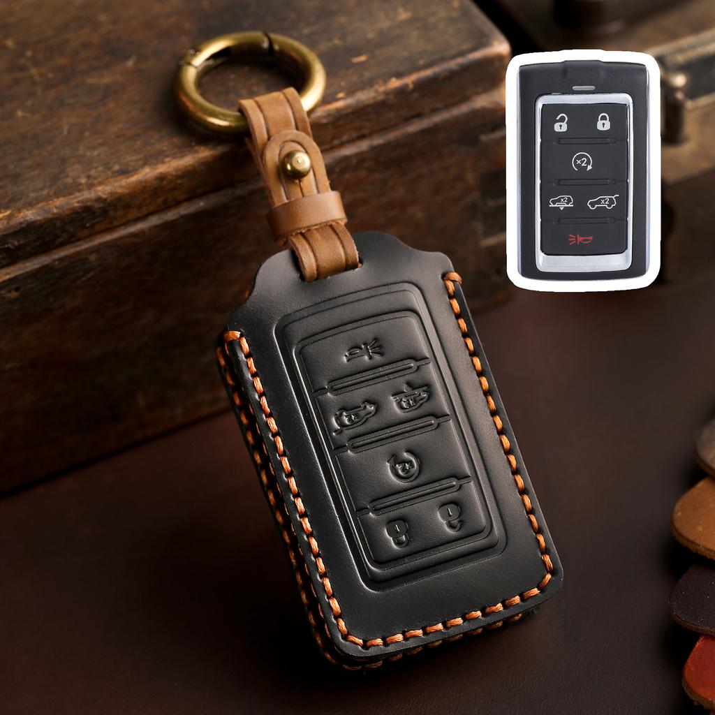 Подходит для Dodge Ram 1500 Ram1500 Ram2500 Trx Chrysler Couve Dodge Jeep Grand Cherokee Натуральная кожа Чехол-футляр для брелока автосигнализации