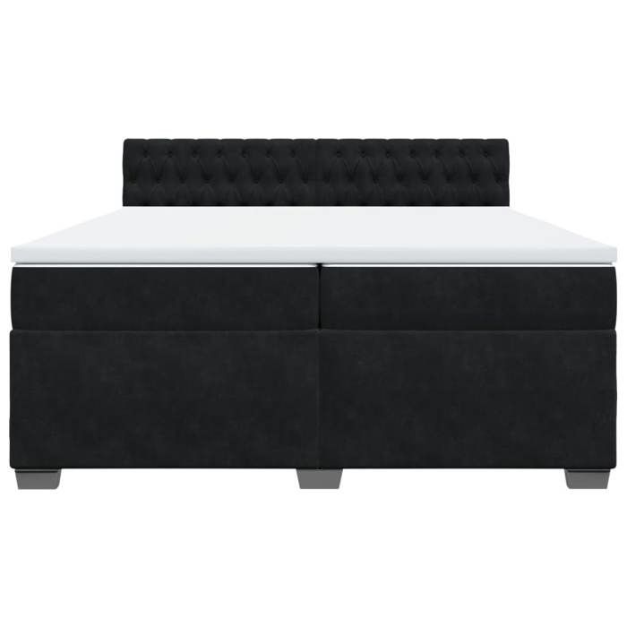 Maison Exclusive - Sommier à lattes de lit et matelas Noir 200x200 cm Velours