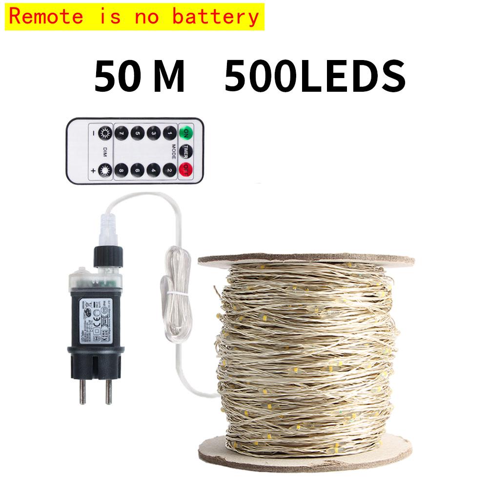 30/100/200 м светодиодные гирлянды из медной проволоки, уличные гирлянды, светодиодные гирлянды с дистанционным управлением, уличная рождественская елка, сад, свадьба, декор для патио, светильник