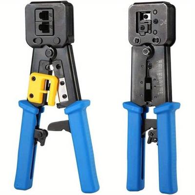 1 шт. Инструмент для обжима Ethernet-обжимник Cat6 Cat5 Cat5e RJ45 Проходные разъемы R11/RJ12 Обычные концы с 50 шт. разъемов