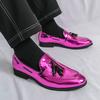 Brand Leather Shoes for Men's Leather Business Casual Shoes Slip On Party Dating Dress Footwear Pointed Toe Tassel Loafers Shoes