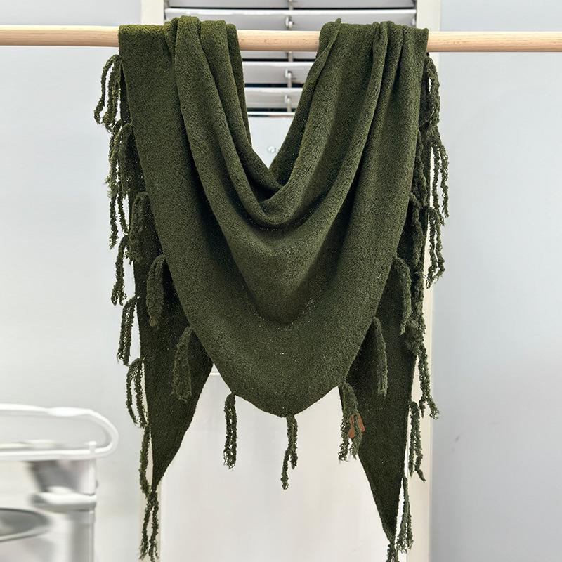 Trendy New Scarf Women's High-end Sense Versatile Atmosphere Wool Shawl Warm Thickened Fringed Cashmere Scarf