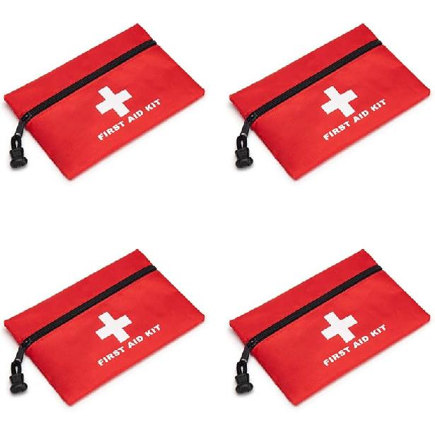 Red Emergency Bag First Aid Small Empty Travel Rescue Pouch First Responder Storage Medicine Pocket Bags for Car Home Office Kitchen Sport Ourdoors