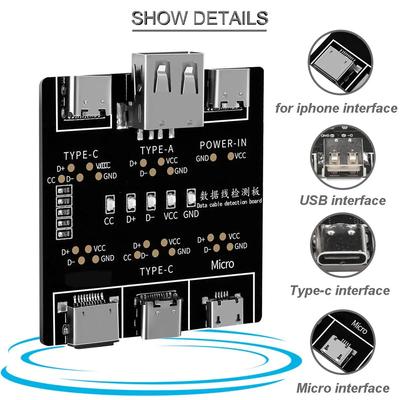 1-3 шт. USB-тестер DT3 Плата обнаружения кабеля данных для IOS Android Micro Type-C Тестовая плата для проверки замыкания на короткое замыкание Вкл/Выкл Инструмент