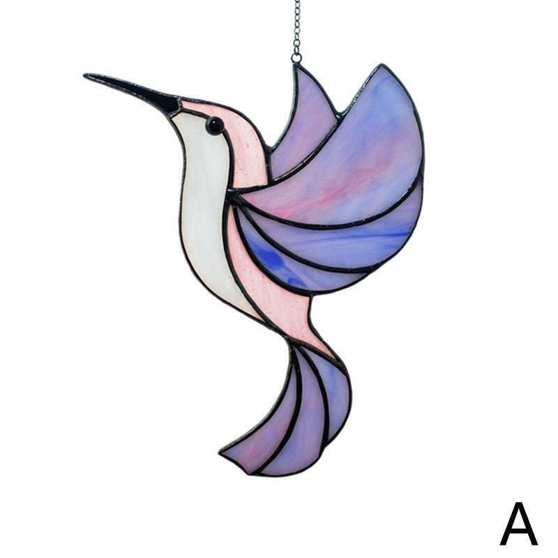 Ukraine Stained Glass Hummingbird Suncatcher Garden Hanging Art Pendant NEW