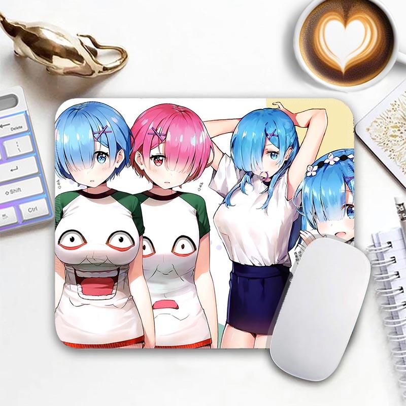 Игровой коврик для мыши R_Rem R_Re Zero, маленький, для геймера, с нескользящим краем, стандартный, компактный, для ПК, с прошивкой, офисный коврик