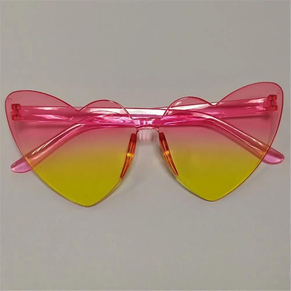 UV Protection Lightweight Comfortable Durable High Quality Multi Colored Lenses Female Male Sun Glasses Heart-shaped