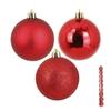 Boules de Noël - Set de 9 - Rouge - 6 cm - PVC Durable