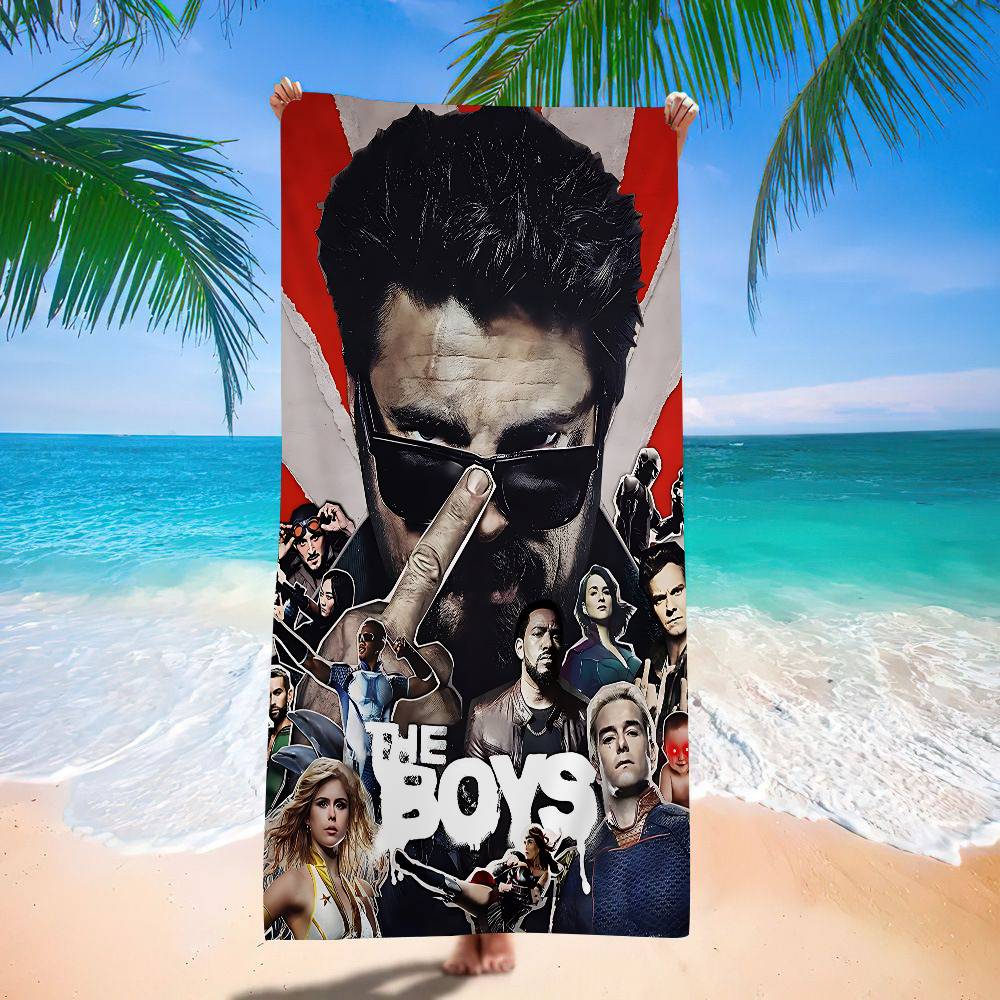 TV Series T-The Boys Anime Beach Swimming Towel Soft Absorbent Washcloth Children's Gifts For Kids Travel Camping Gym